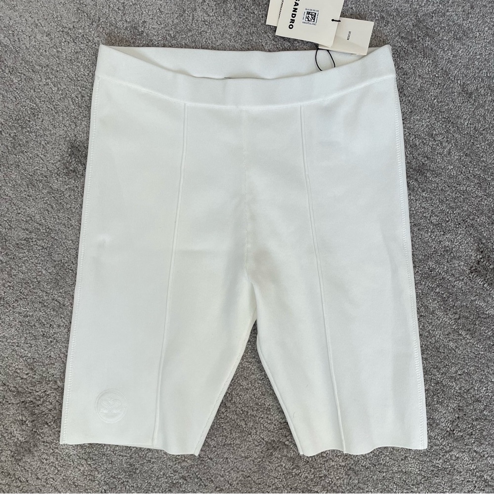 Sandro "Andre" White Biker Shorts. FR 40 = US 8. MSRP $220.